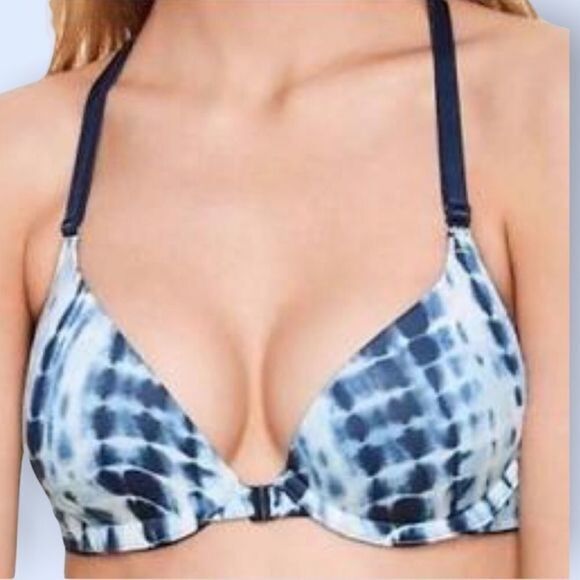 Pink Victoria’s Secret Push Up Blue‎ Tie Dye Bra - Picture 1 of 13